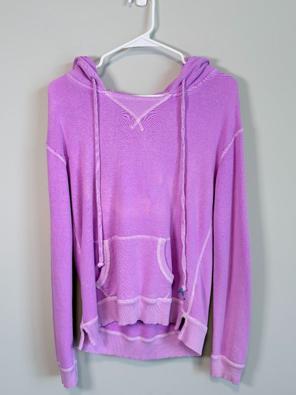 Vintage Y2K American Eagle Hoodie Destressed Oversized Pink Women's Medium